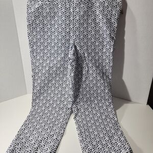 Talbots Navy and White Patterned Chatham Crop Pants